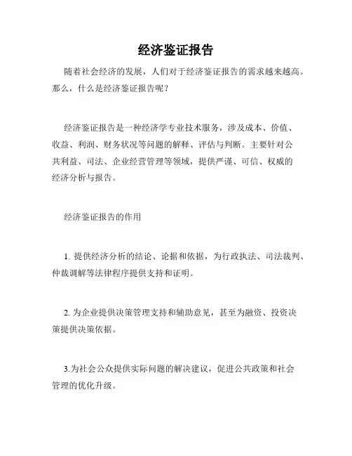 经济鉴证报告