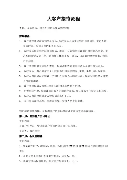 工业大客户接待流程