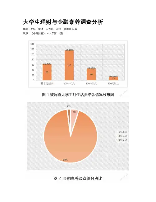 大学生理财与金融素养调查分析