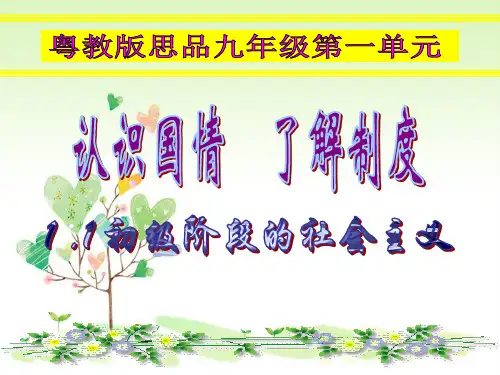 粤教版初三上册政治1.1初级阶段的社会主义PPT课件(1)