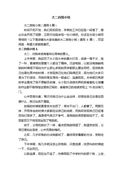 大二自我小结