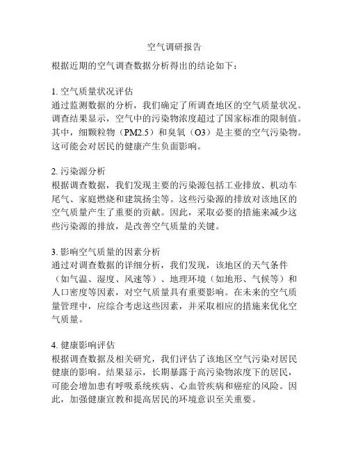 空气调研报告