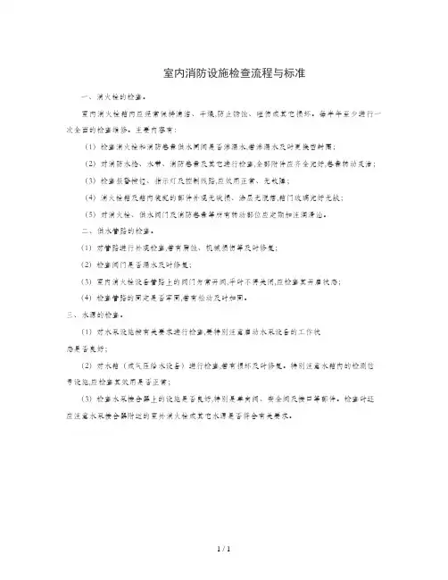室内消防设施检查流程与标准(doc 1页)