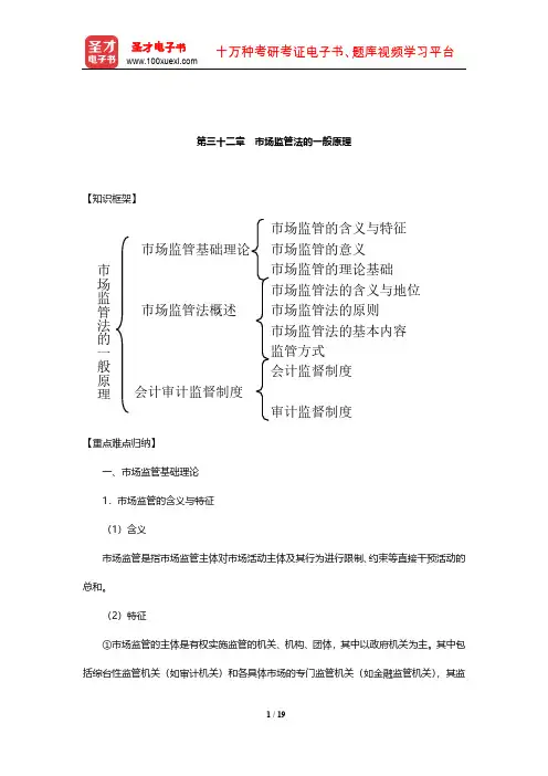 顾功耘《经济法教程》笔记(市场监管法的一般原理)【圣才出品】
