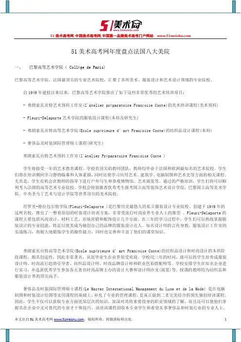 51美术高考网年度盘点法国八大美院