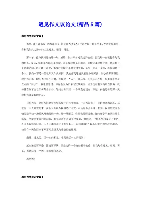 遇见作文议论文(精品5篇)