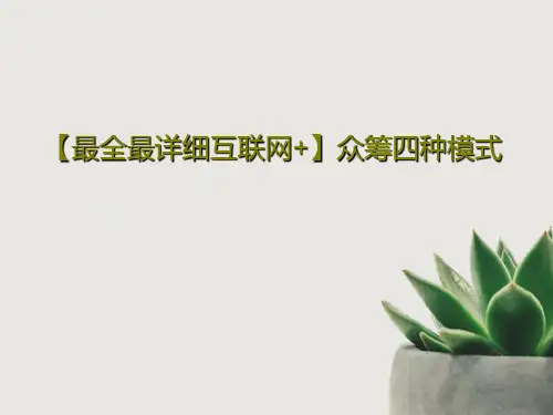 【最全最详细互联网+】众筹四种模式30页PPT