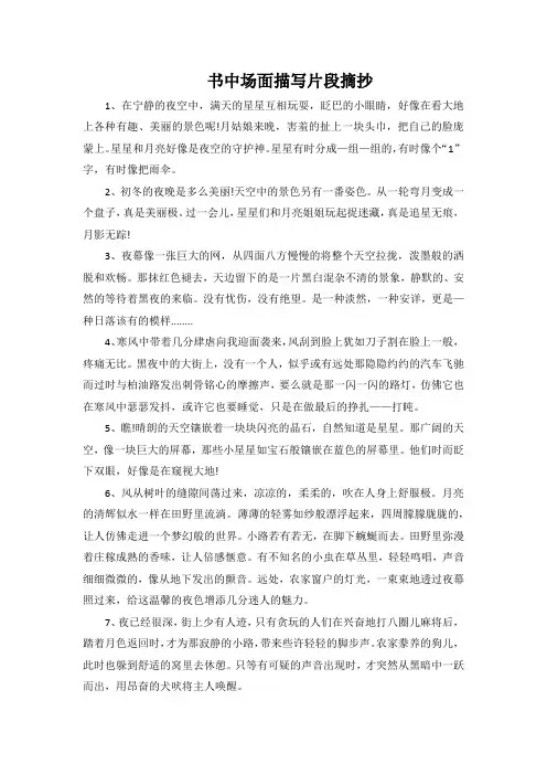 书中场面描写片段摘抄