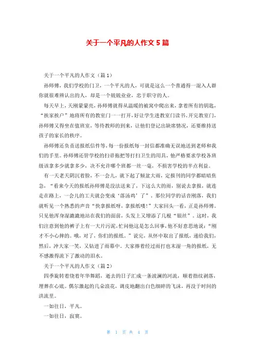 关于一个平凡的人作文5篇