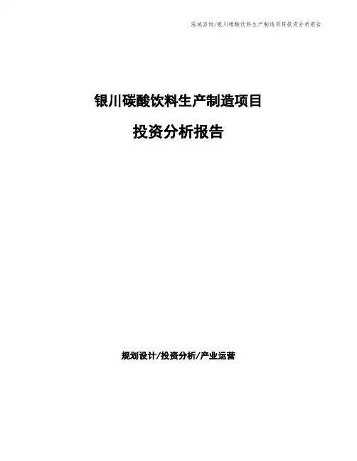 银川碳酸饮料生产制造项目投资分析报告