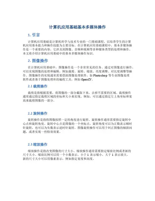 计算机应用基础基本多媒体操作