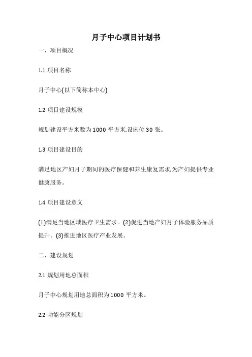 月子中心项目计划书