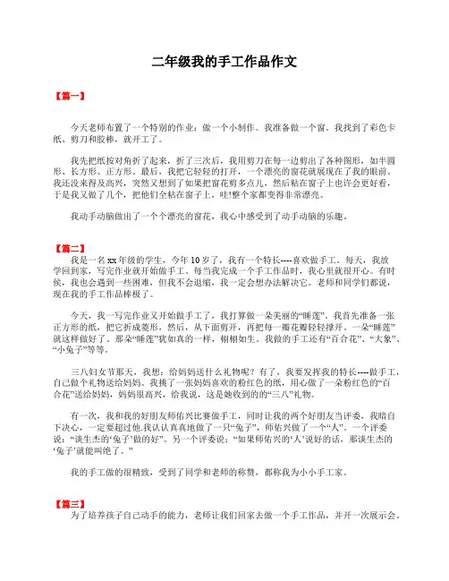 二年级我的手工作品作文