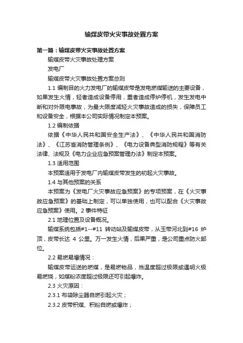 输煤皮带火灾事故处置方案