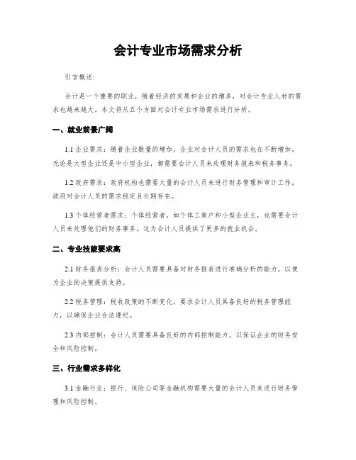 会计专业市场需求分析