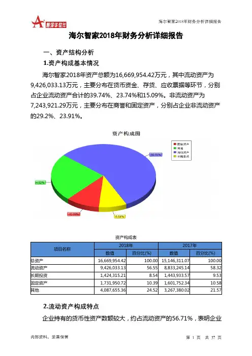 海尔智家2018年财务分析详细报告-智泽华