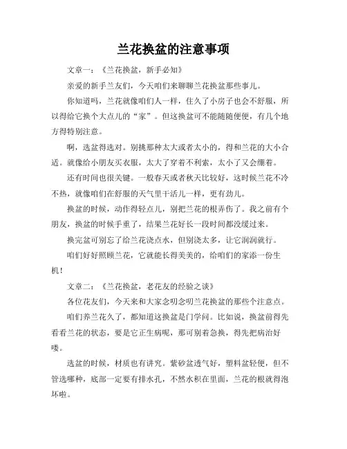 兰花换盆的注意事项