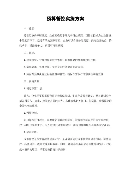 预算管控实施方案