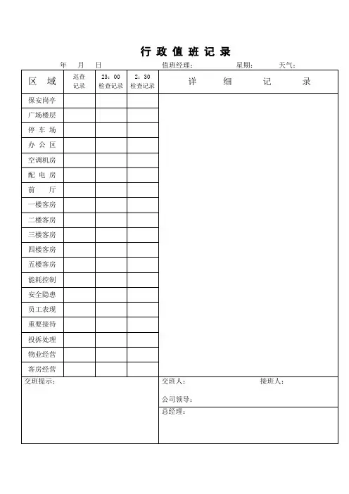 行 政 值 班 记 录.doc
