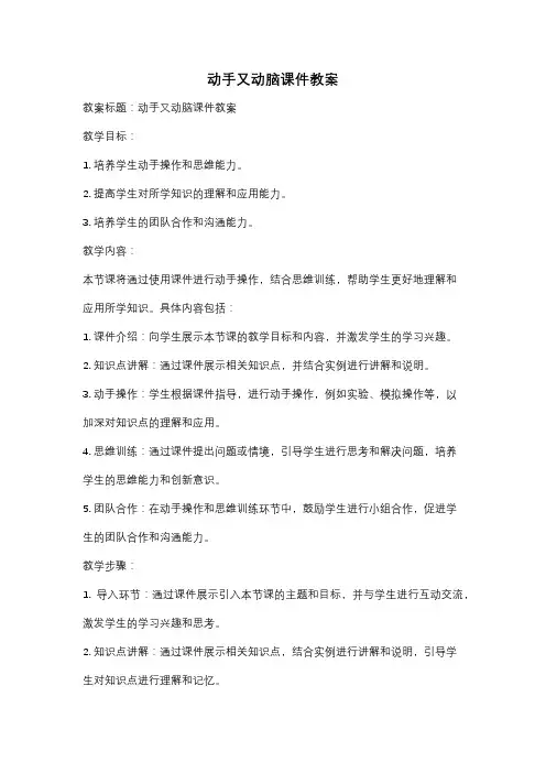 动手又动脑课件教案