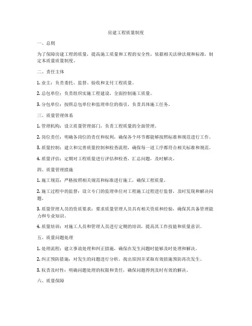 房建工程质量制度