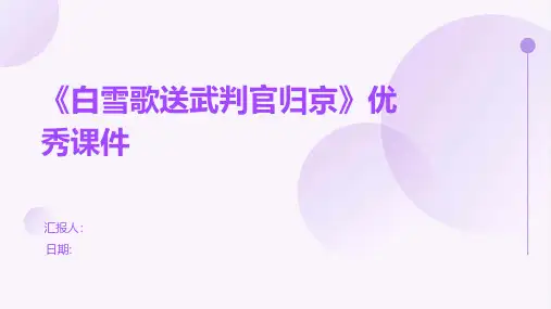 《白雪歌送武判官归京》优秀课件