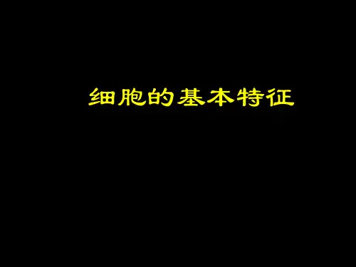 细胞的基本特征