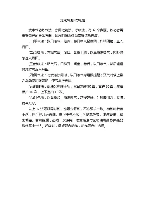 武术气功练气法