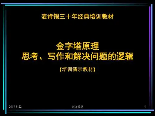 24 绝对精华：麦肯锡三十年经典培训教材：金字塔原理思考、写作和解决问题的逻辑-培训演示教材.ppt