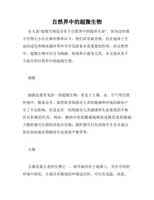 自然界中的超微生物