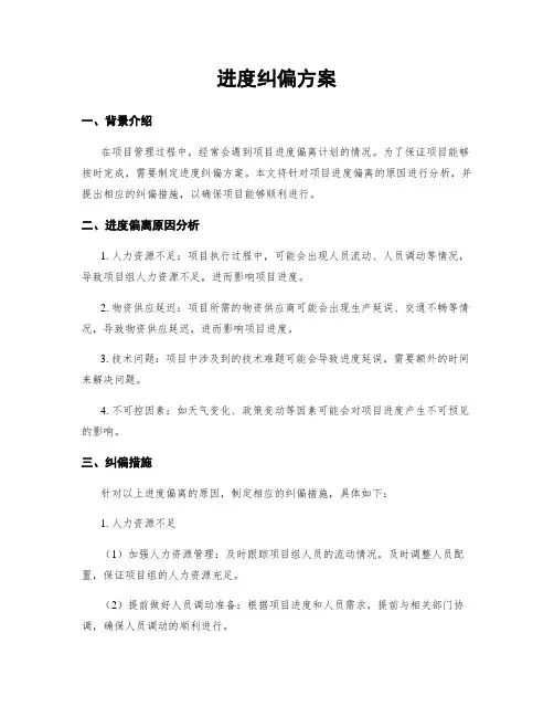 进度纠偏方案