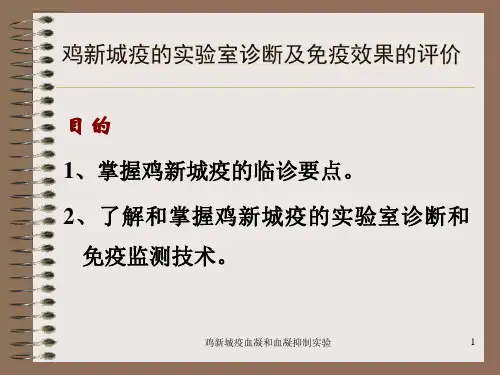 鸡新城疫血凝和血凝抑制实验ppt课件