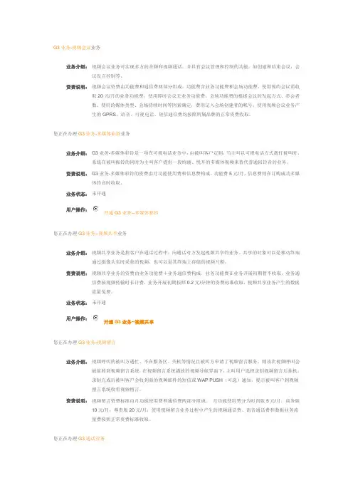 G3业务
