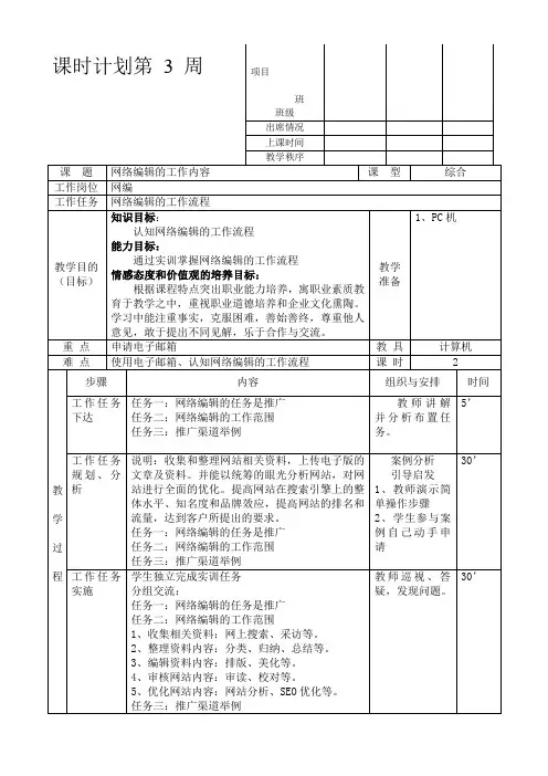 3网络编辑的工作(网络编辑教案)