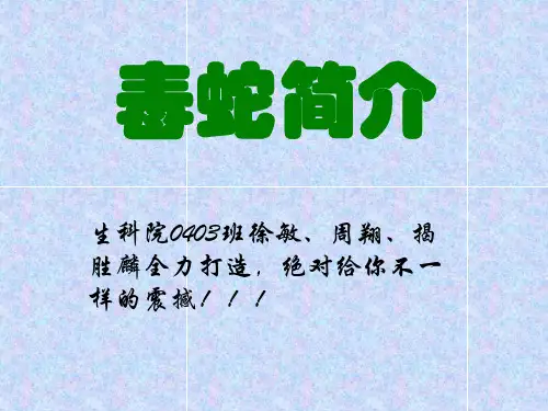 毒蛇简介  华中师范大学精品课程.ppt