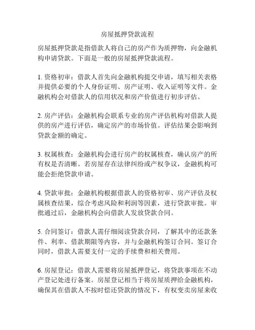 房屋抵押贷款流程