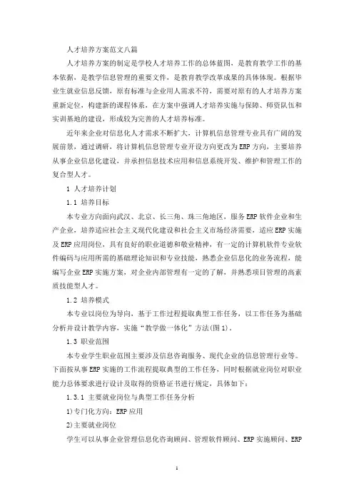 人才培养方案范文八篇(最新)