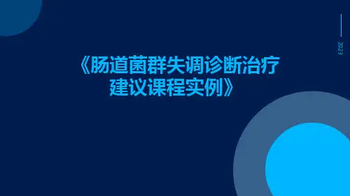 肠道菌群失调诊断治疗建议课程实例