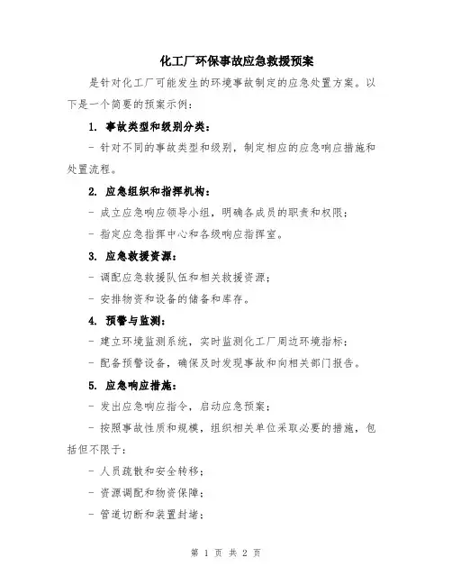 化工厂环保事故应急救援预案