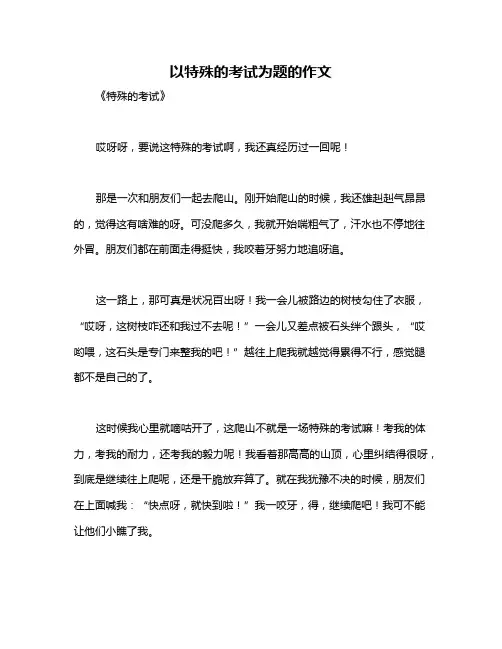 以特殊的考试为题的作文