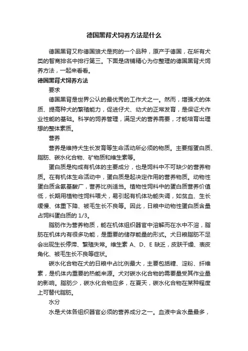 德国黑背犬饲养方法是什么