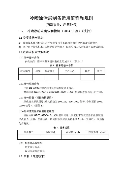冷喷涂工艺流程