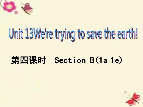【课时夺冠】2016春九年级英语全册 Unit 13 We’re trying to save the earth(第4课时)习题课件