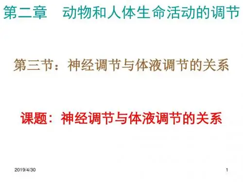 动物和人体生命活动的调节 PPT课件4 人教课标版1