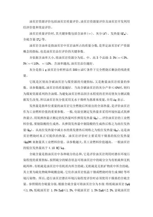 油页岩评价