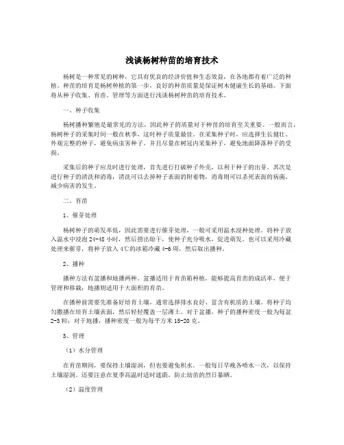 浅谈杨树种苗的培育技术