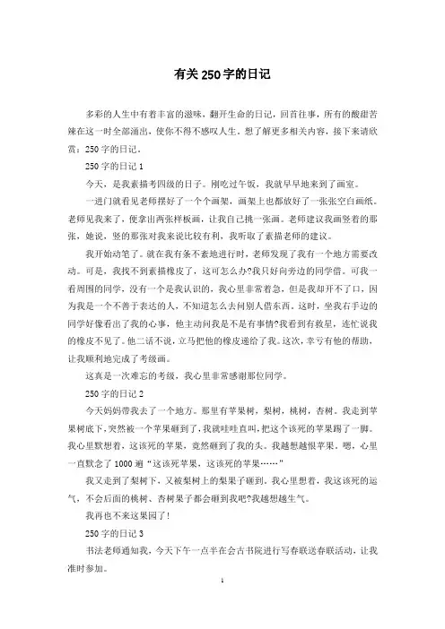 有关250字的日记