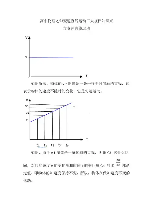 高中物理之匀变速直线运动三大规律知识点