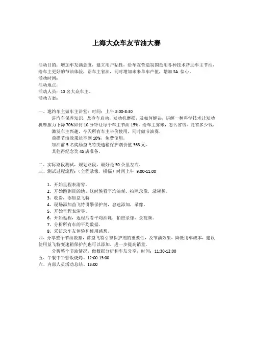 上海大众节油赛