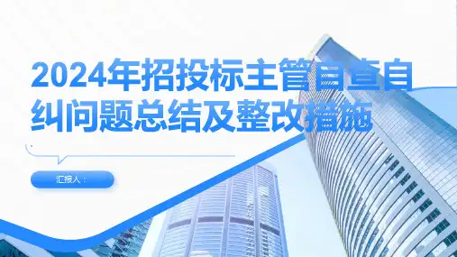2024年招投标主管自查自纠问题总结及整改措施